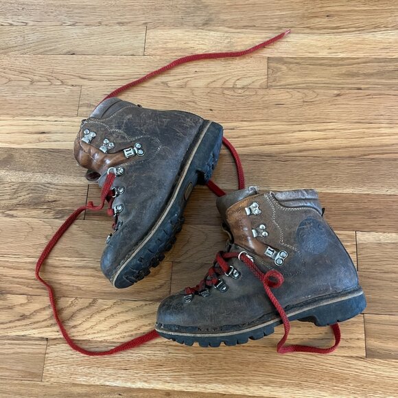 PMS Stellina Brown Leather Mountaineering Hiking Italian Boots - Men's 6.5 - Picture 3 of 12